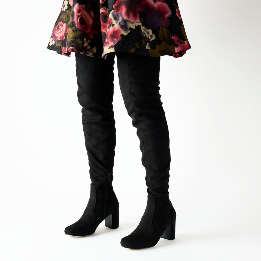 Marian Black Suede Over The Knee Boots