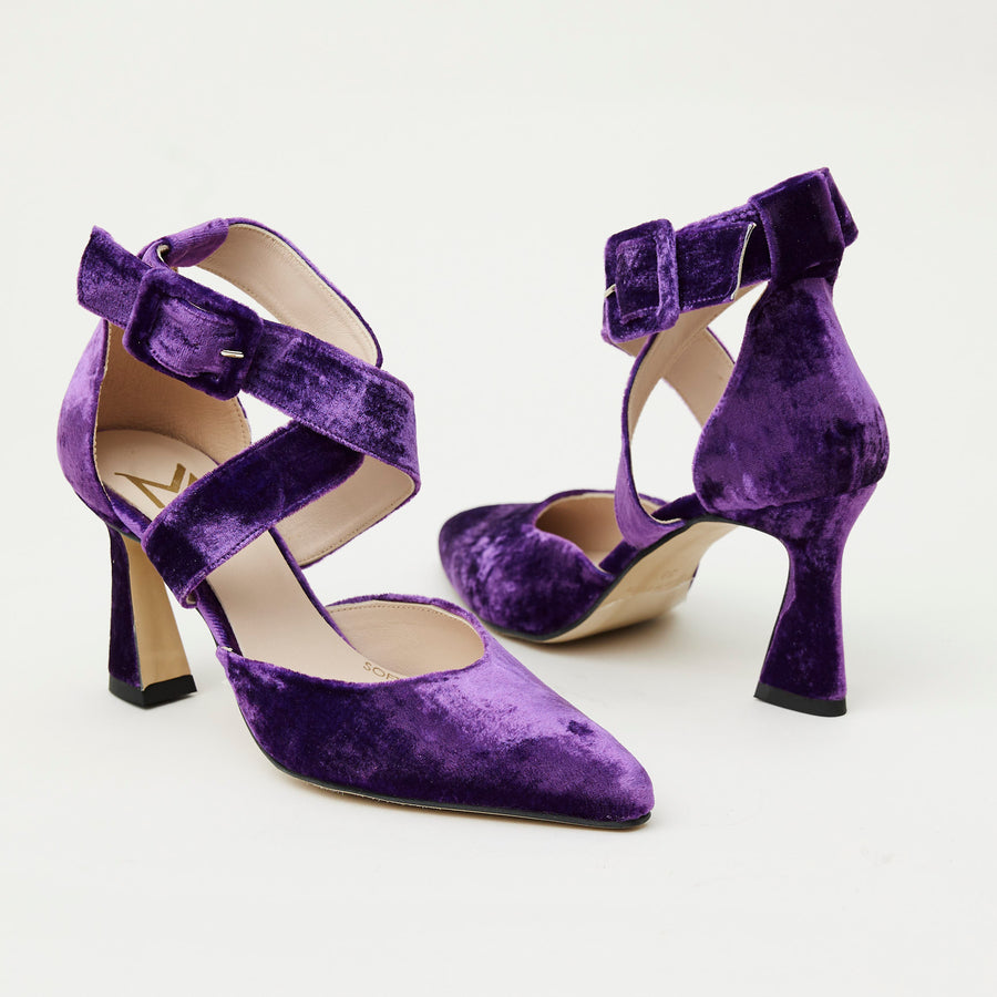 Marian Purple Velvet Court Shoes - Nozomi