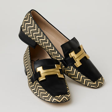 Marian Multi Black Leather Loafers - Nozomi