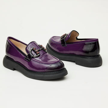 Marian Bordeaux Two Tone Patent Leather Loafers