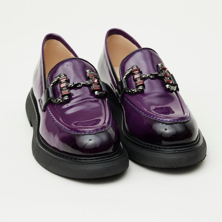 Marian Purple Two Tone Patent Leather Loafers - Nozomi