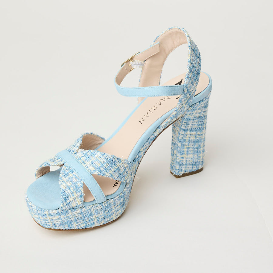 Marian Blue Check Platform Sandals - Nozomi