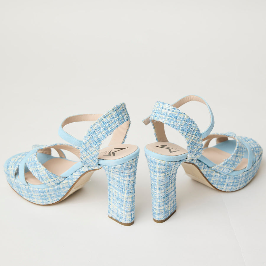 Marian Blue Check Platform Sandals - Nozomi