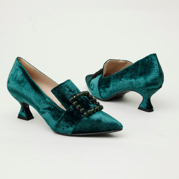 Marian Green Velvet Shoes - Nozomi