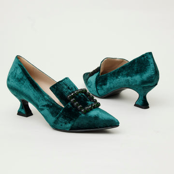 Marian Green Velvet Shoes