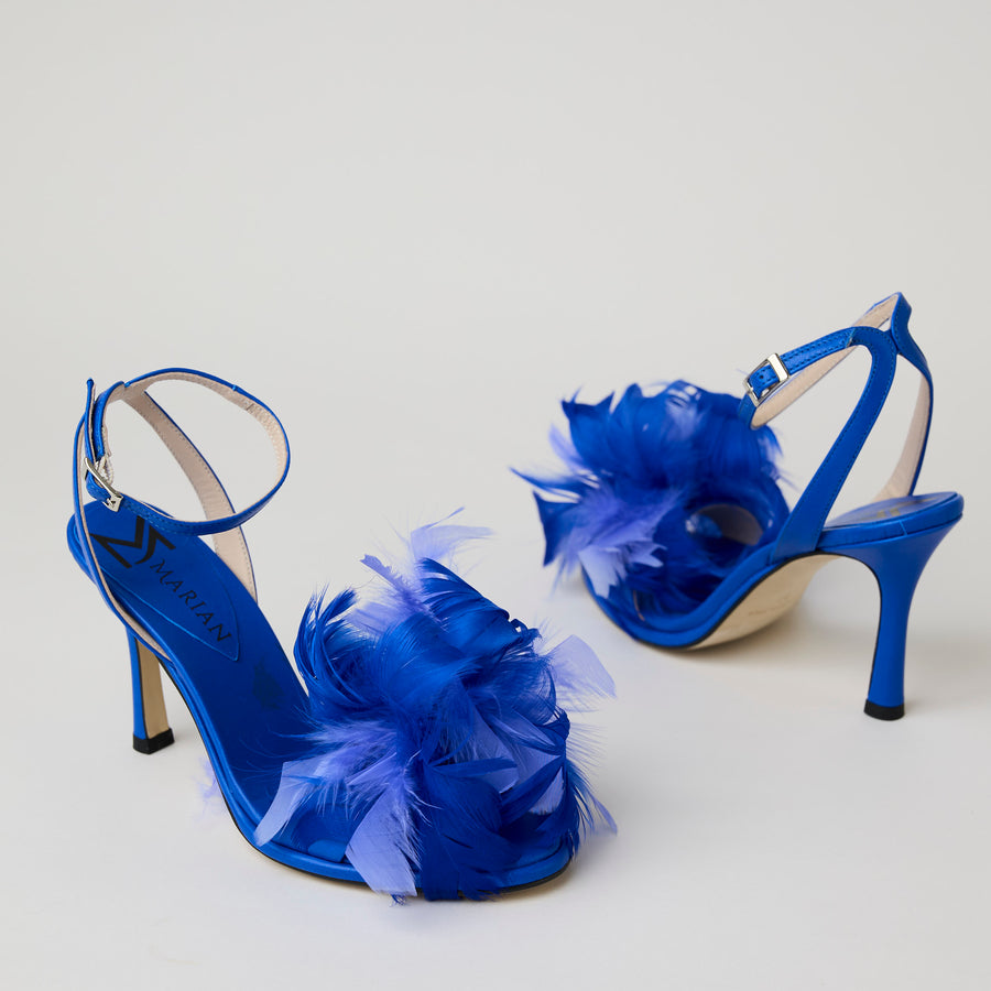 Marian Royal Blue Suede Sling Back Shoes - Nozomi