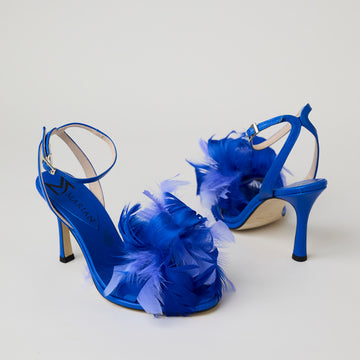 Marian Royal Blue Suede Sling Back Shoes - Nozomi