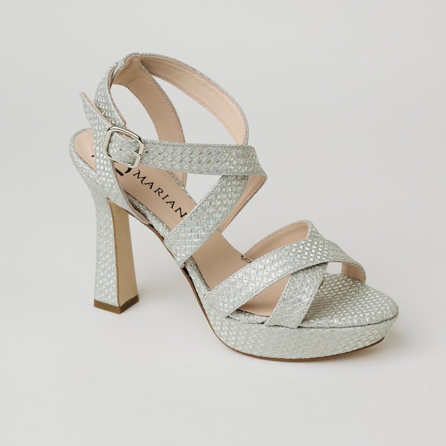 Marian Champagne Shimmer Leather Sandals - Nozomi