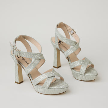 Marian Champagne Shimmer Leather Sandals - Nozomi