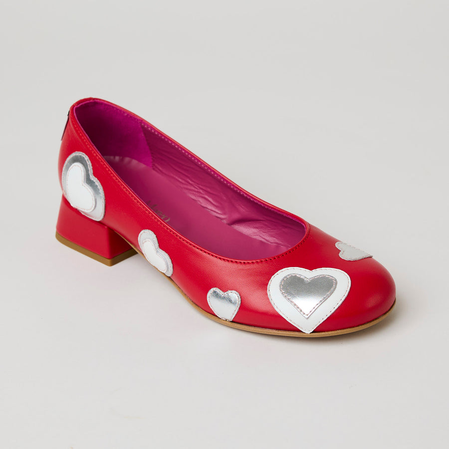 Marco Moreo Red Leather Ballerina Style Shoes - Nozomi