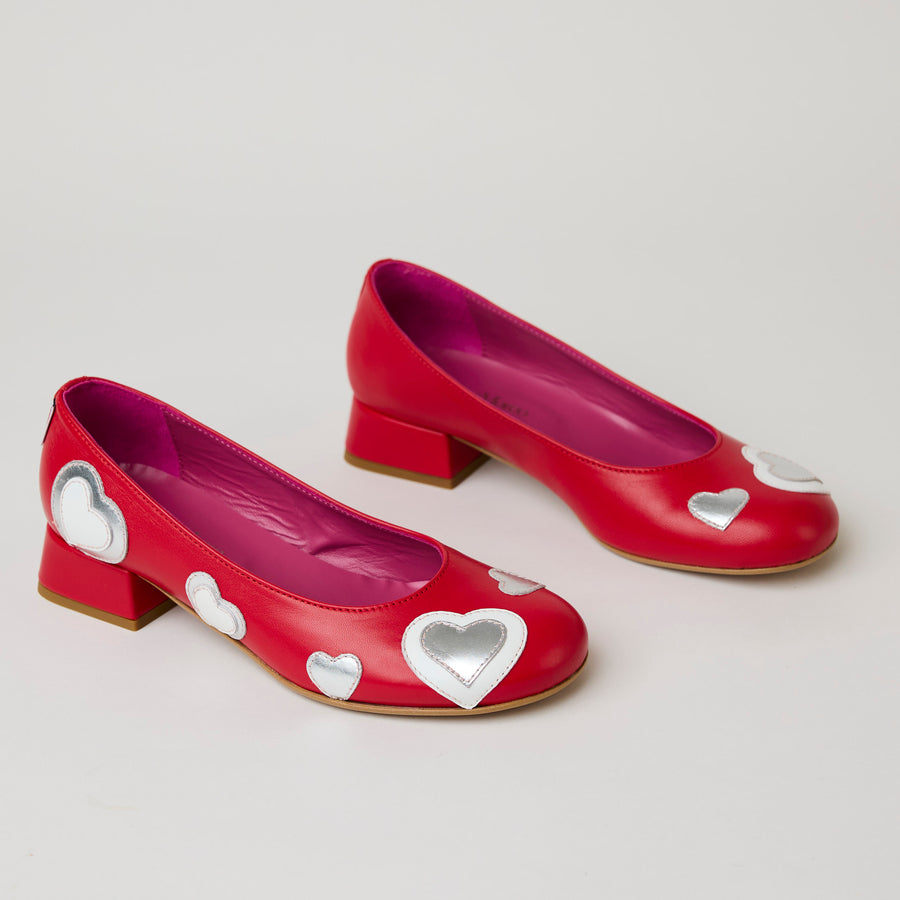 Marco Moreo Red Leather Ballerina Style Shoes - Nozomi