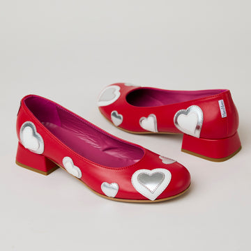 Marco Moreo Red Leather Ballerina Style Shoes - Nozomi