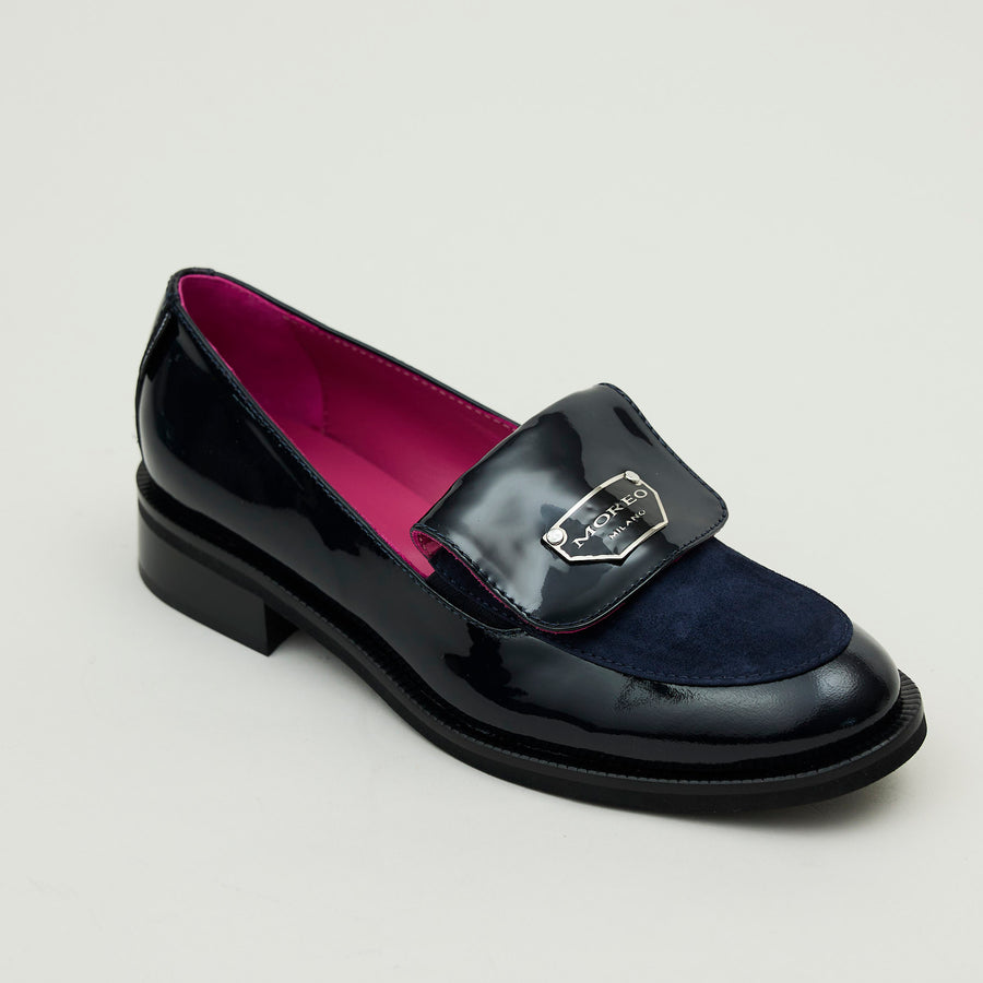Marco Moreo Navy Patent Loafers - Nozomi