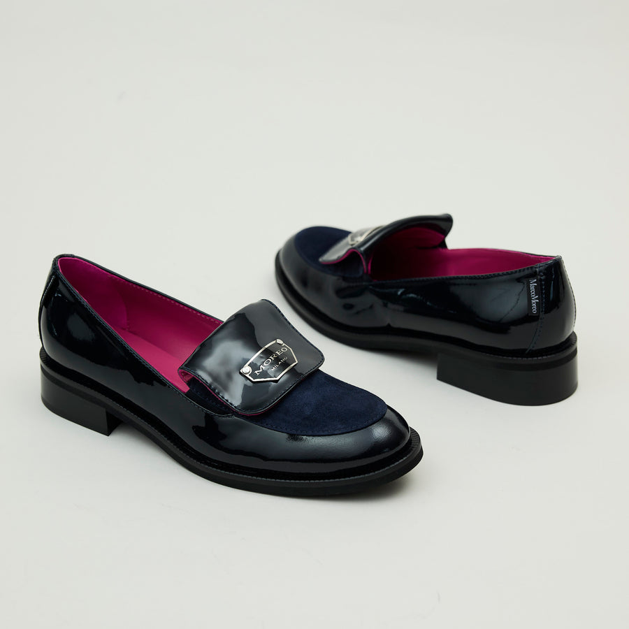 Marco Moreo Navy Patent Loafers - Nozomi