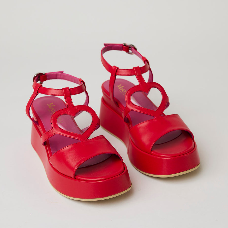 Marco Moreo Red Leather Sandals - Nozomi