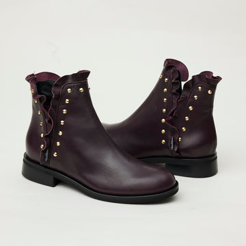 Marco Moreo Aubergine Leather Chelsea Boots