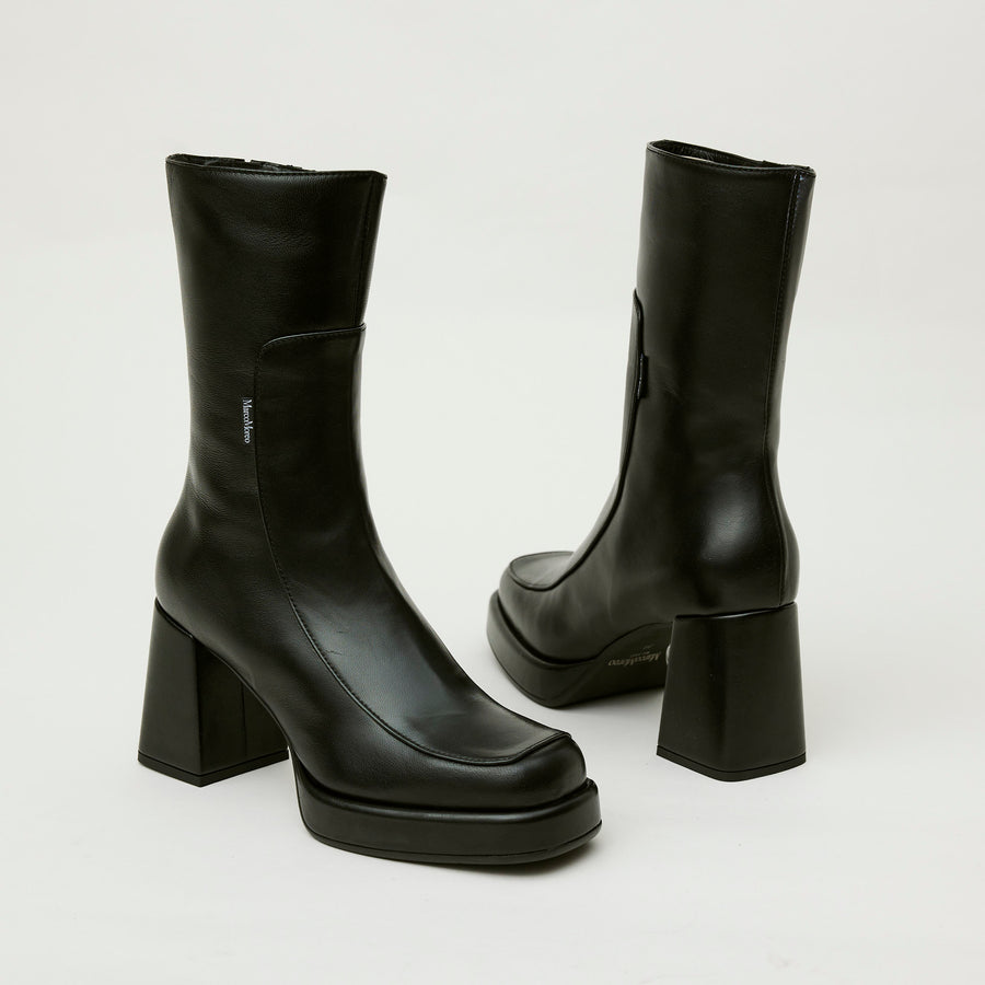 Marco Moreo Black Leather High Ankle Boots - Nozomi