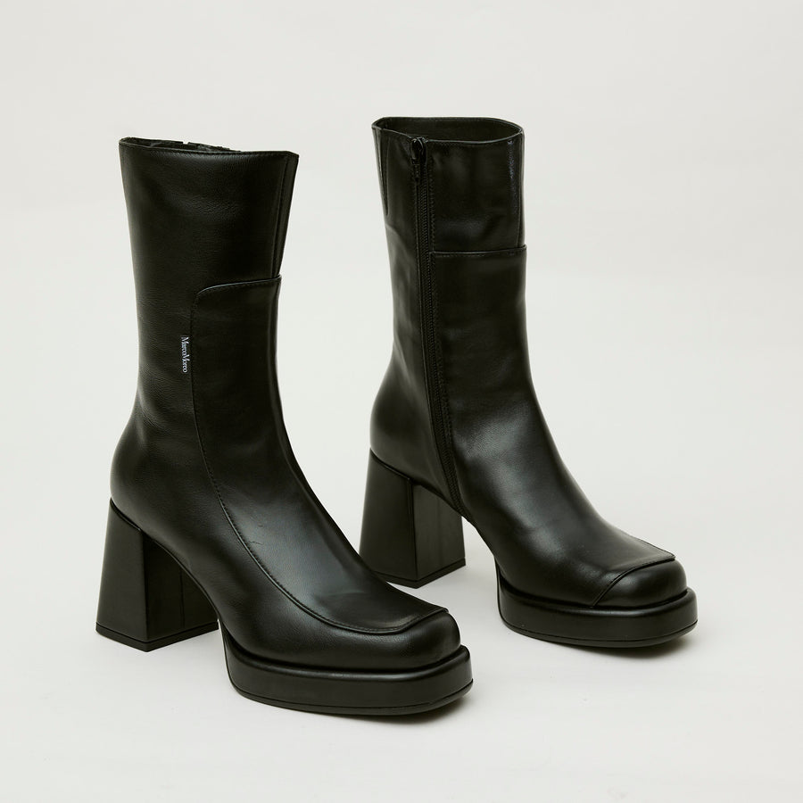Marco Moreo Black Leather High Ankle Boots - Nozomi