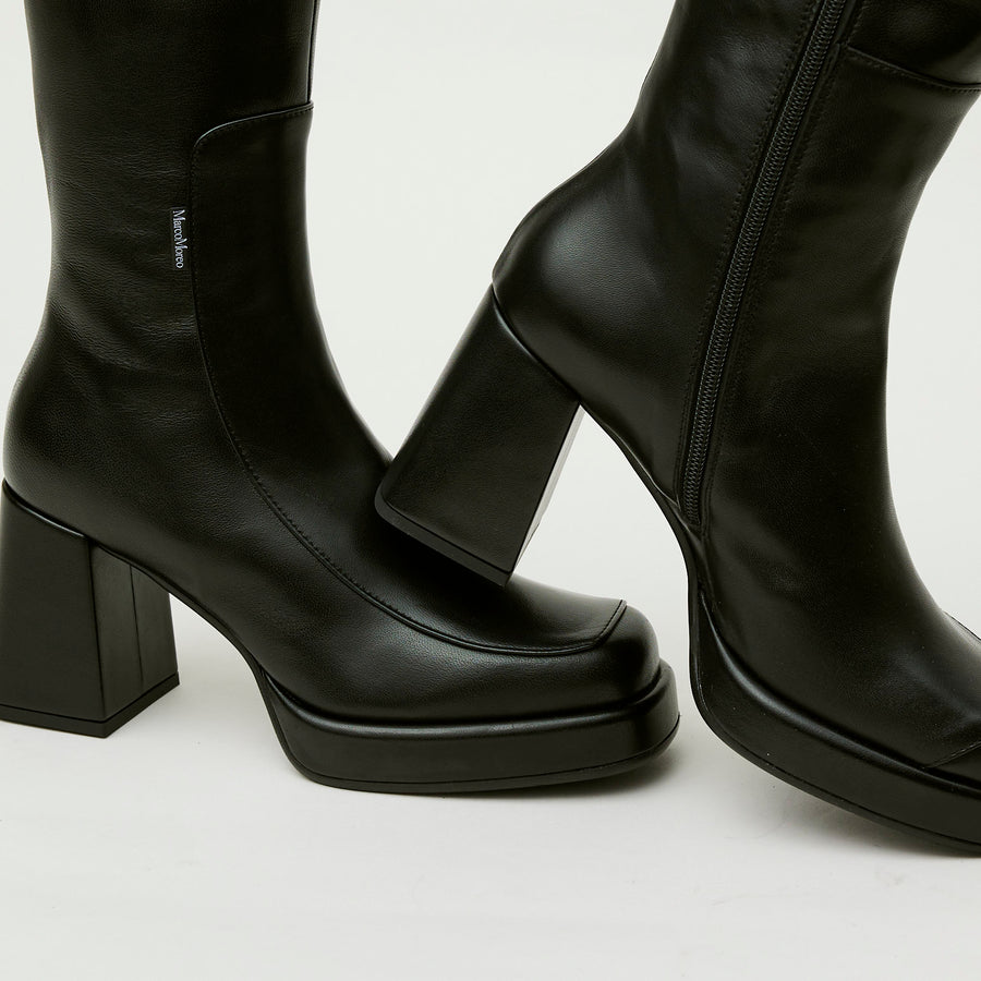 Marco Moreo Black Leather High Ankle Boots - Nozomi