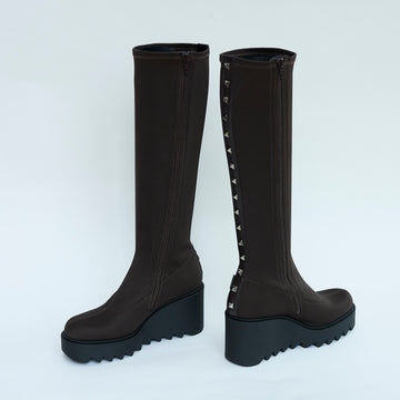 Marco Moreo Knee High Brown Stretch Boots