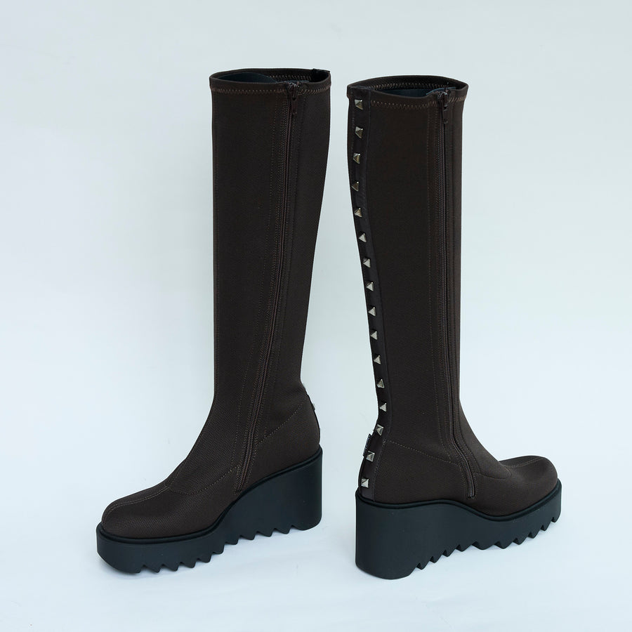 Marco Moreo Knee High Brown Stretch Boots