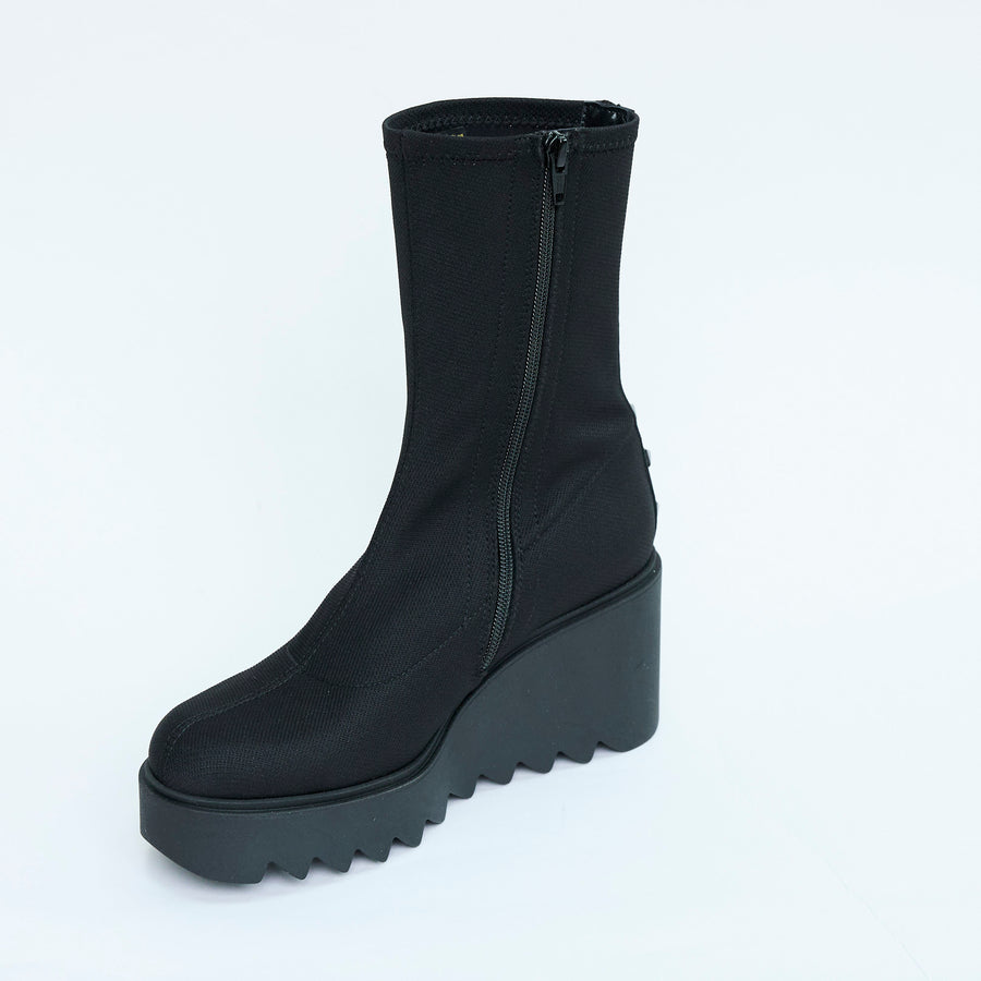 Marco Moreo Black Stretch Wedge Ankle Boots