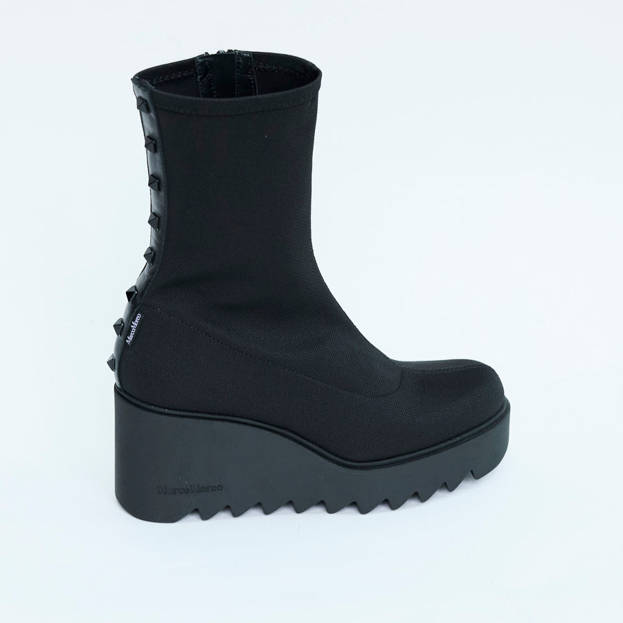 Marco Moreo Black Stretch Wedge Ankle Boots