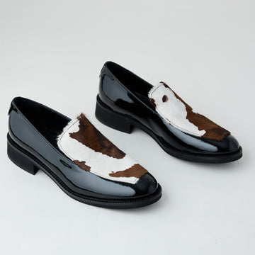Marco Moreo Black Patent Leather Loafers, Nozomi Shoe Boutique - Nozomi