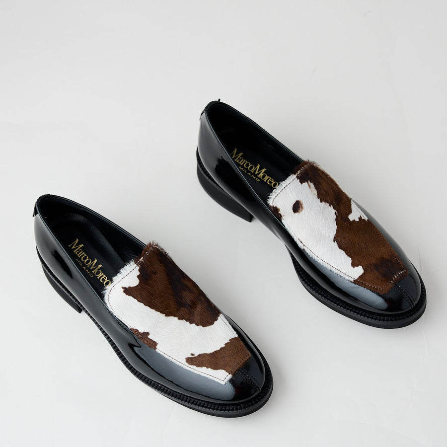 Marco Moreo Black Patent Leather Loafers, Nozomi Shoe Boutique - Nozomi