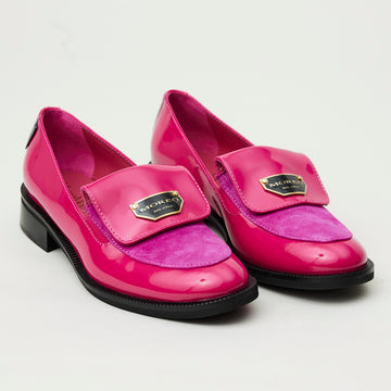 Marco Moreo Fuchsia Patent Leather and Suede Loafers