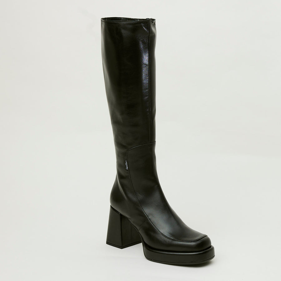 Marco Moreo Black Leather Knee High Boots - Nozomi