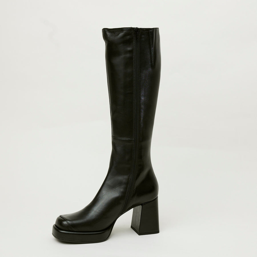 Marco Moreo Black Leather Knee High Boots - Nozomi