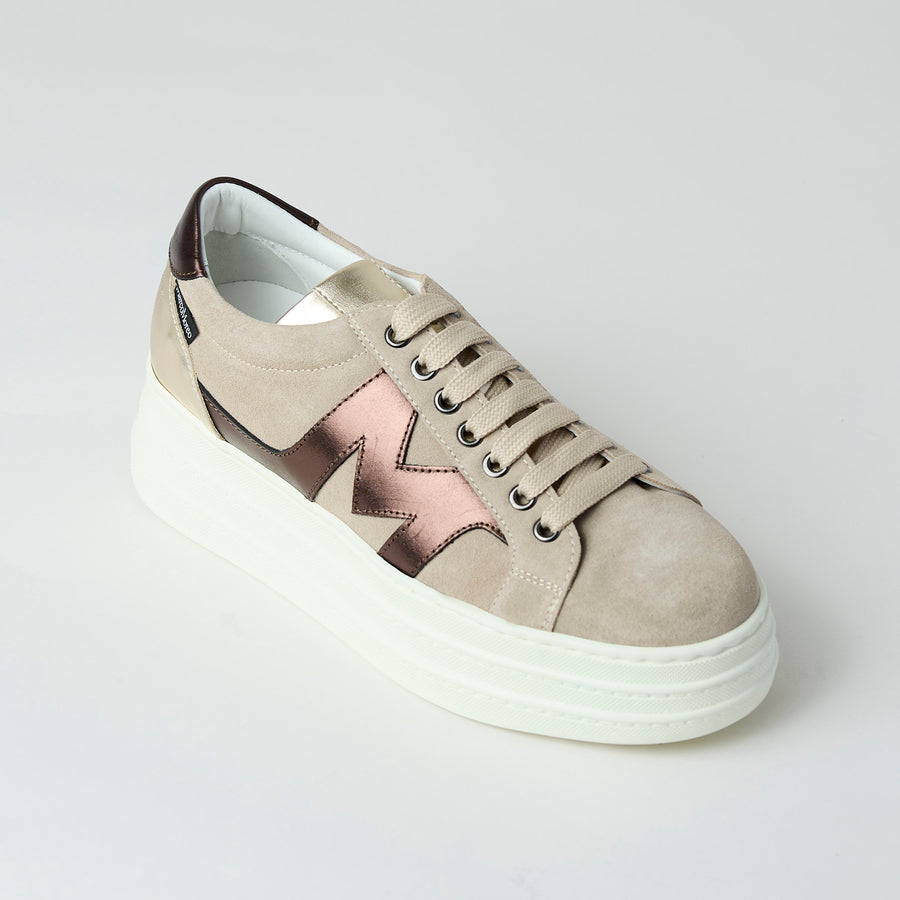 Marco Moreo Beige Suede Leather Trainers