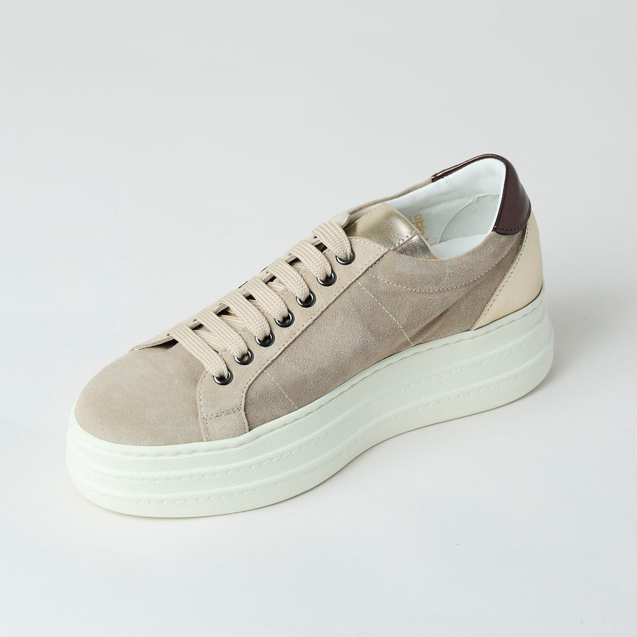 Marco Moreo Beige Suede Leather Trainers