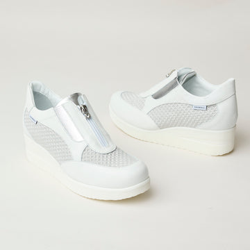 Marco Moreo White Silver Leather Wedge Shoes - Nozomi