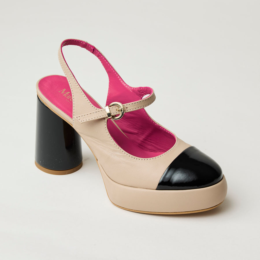Marco Moreo Mary Jane Beige & Black Patent Leather Shoes - Nozomi
