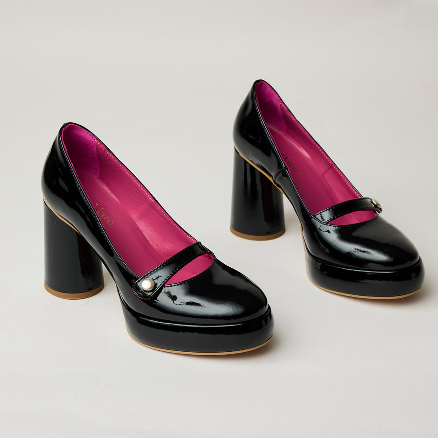 Marco Moreo Black Patent Leather Mary Jane Shoes - Nozomi