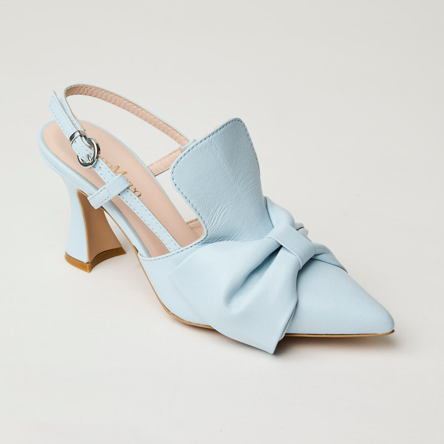 Marco Moreo Baby Blue Leather Slingback Shoes - Nozomi