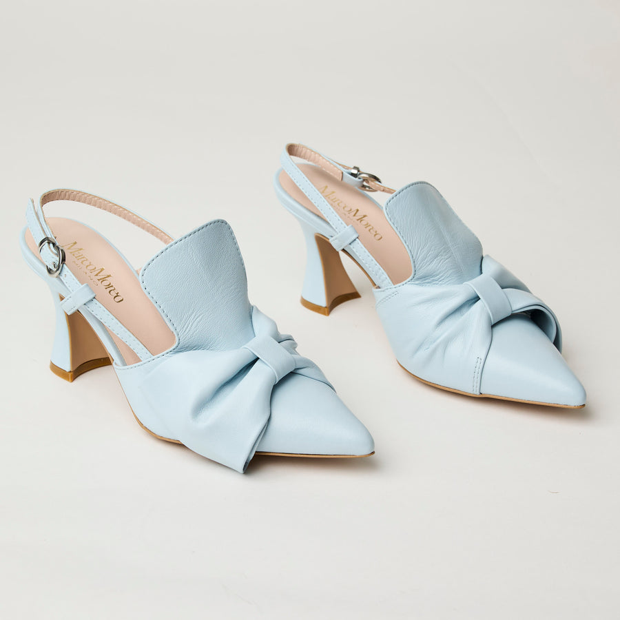Marco Moreo Baby Blue Leather Slingback Shoes - Nozomi