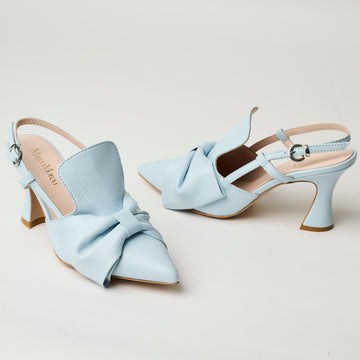 Marco Moreo Baby Blue Leather Slingback Shoes - Nozomi