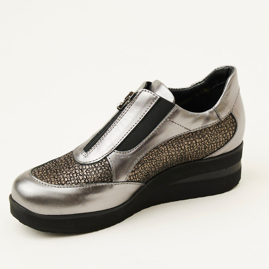 Marco Moreo Grey Metallic Wedge Shoes - Nozomi