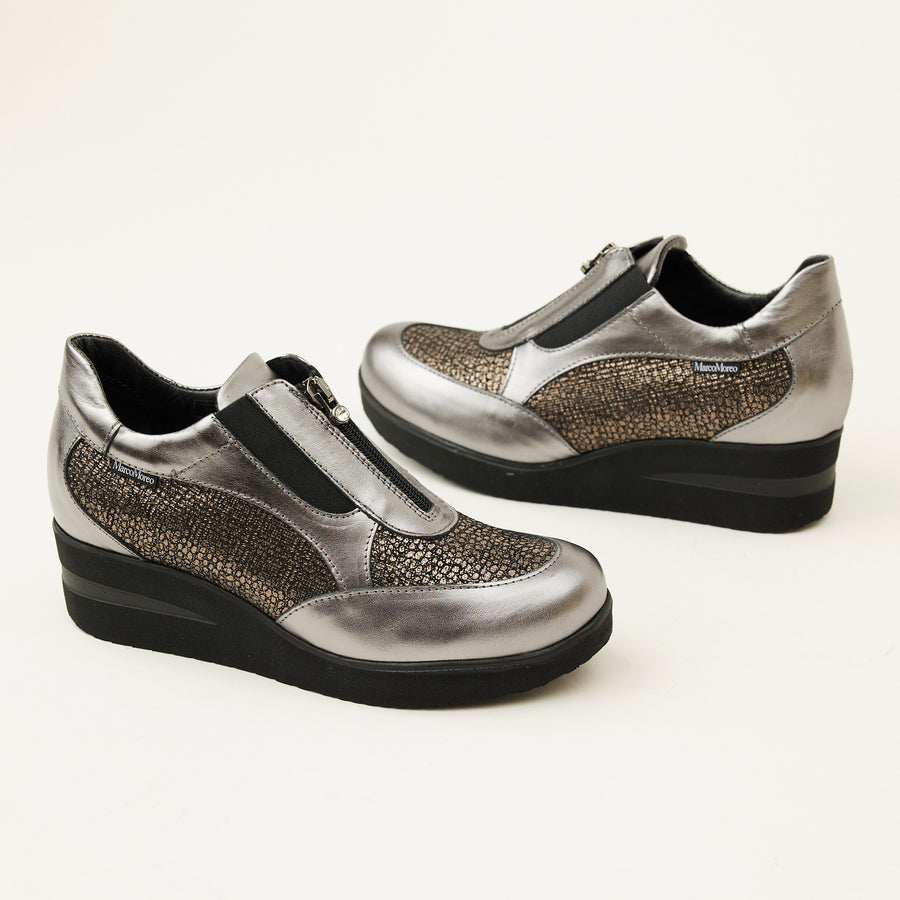 Marco Moreo Grey Metallic Wedge Shoes - Nozomi