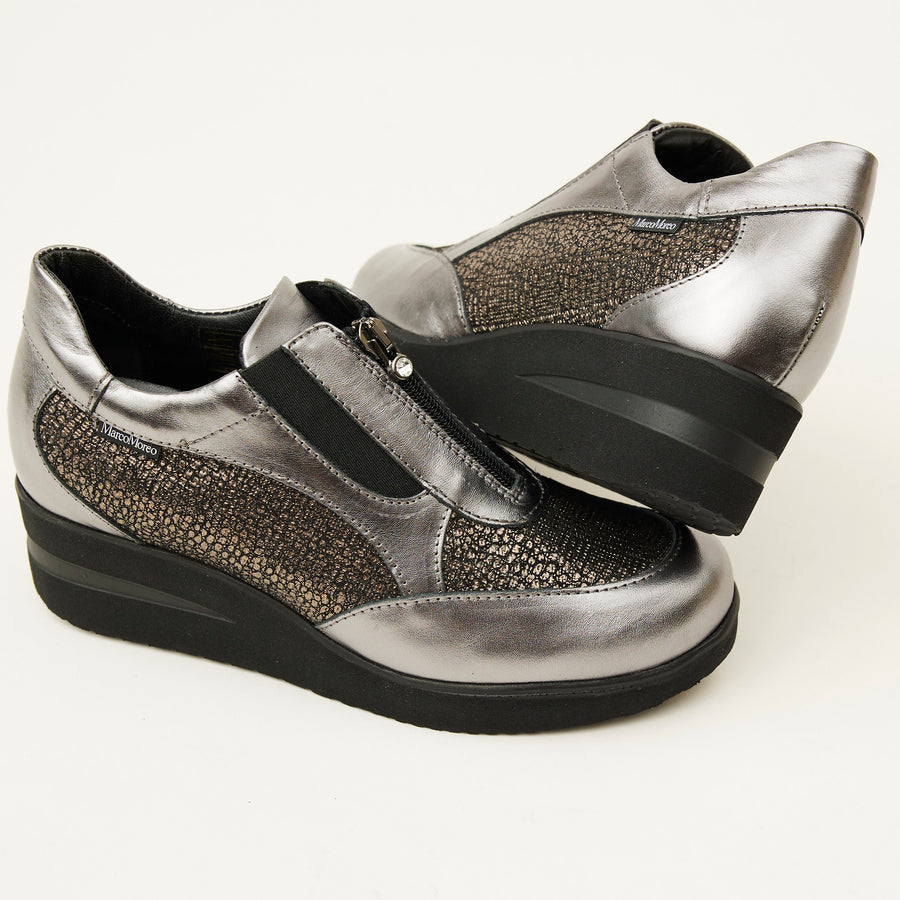 Marco Moreo Grey Metallic Wedge Shoes - Nozomi