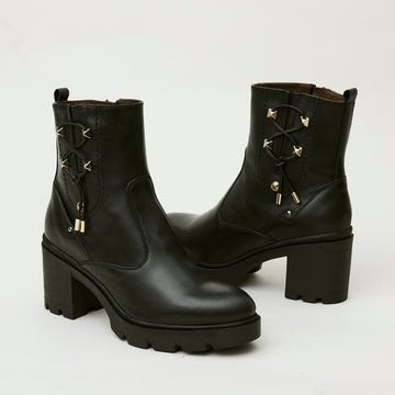 NeroGiardini Black Leather Ankle Boots