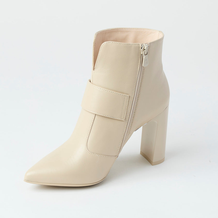 NeroGiardini Cream Leather High Heeled Ankle Boots