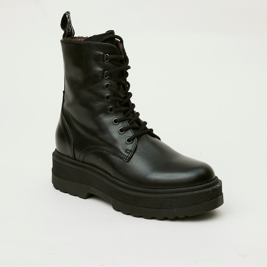 NeroGiardini Black Flatform Leather Boots, Nozomi Shoe Boutique - Nozomi