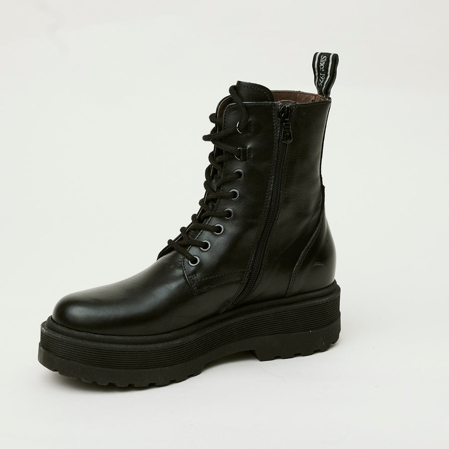 NeroGiardini Black Flatform Leather Boots, Nozomi Shoe Boutique - Nozomi