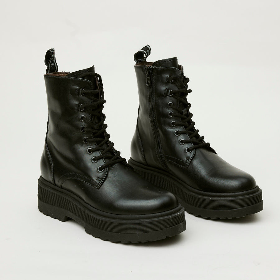 NeroGiardini Black Flatform Leather Boots, Nozomi Shoe Boutique - Nozomi