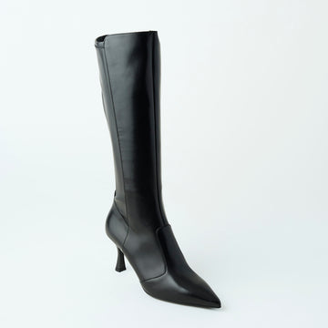 NeroGiardini Black Leather Knee High Boots - Nozomi