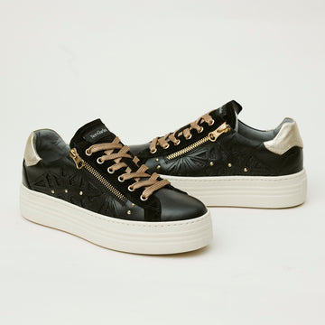 NeroGiardini Black Gold Leather Trainers - Nozomi